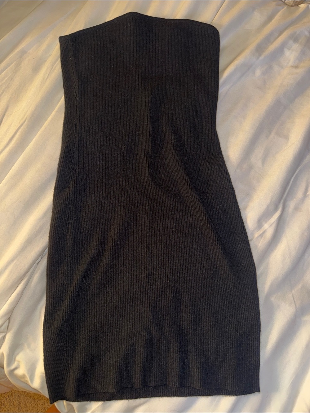 Kendall & Kylie Strapless Black Knit Bodycon Dress